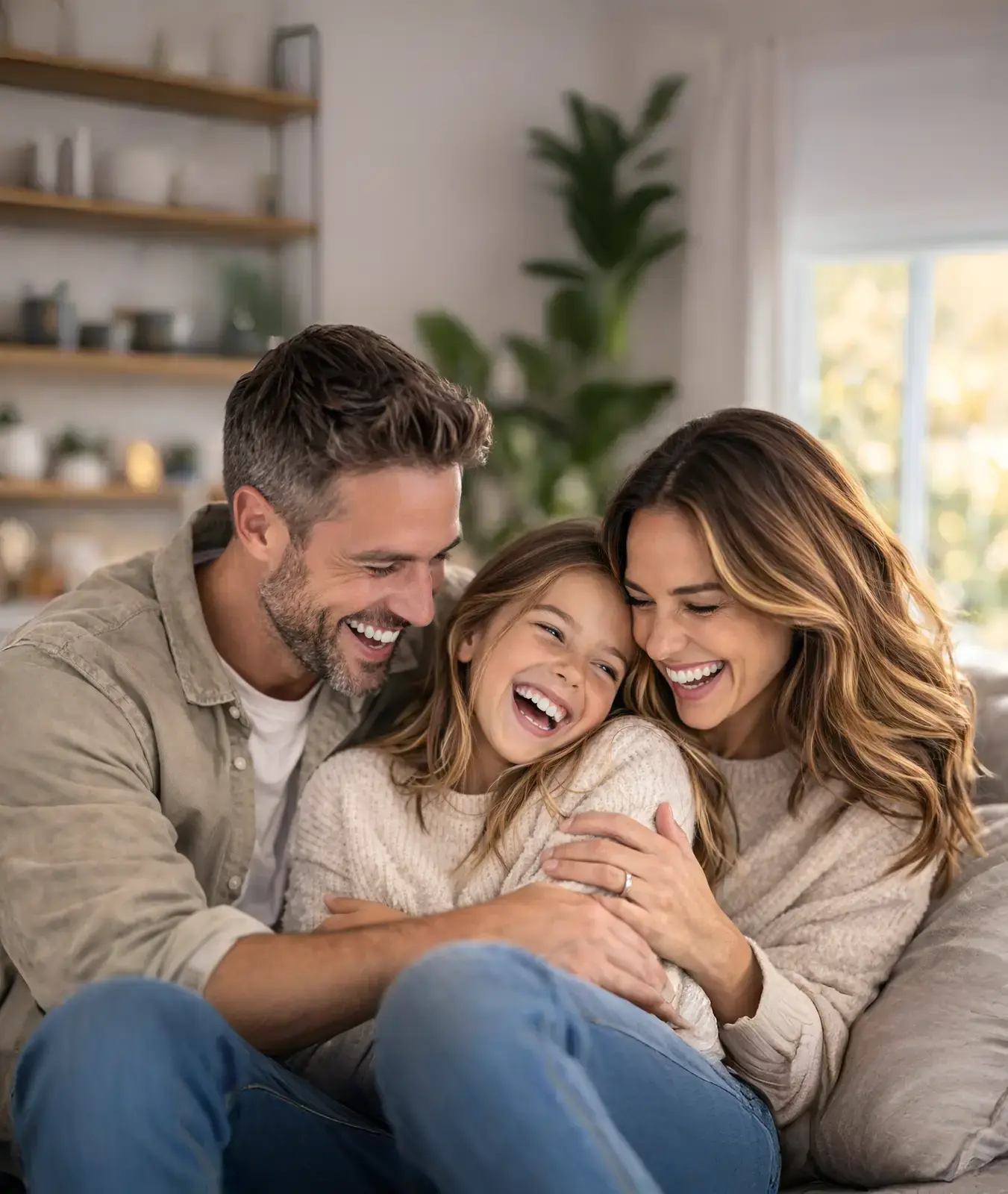 Smiling couple enjoying healthy smiles